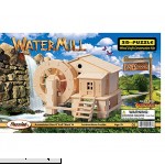 Puzzled Water Mill 3D Jigsaw Wooden Construction Puzzle Kit 65 Precut Wood Pieces No Tools Required Brain Teaser Challenging Architecture Assembly Model For Kids And Adults Educational Activity  B000MUTG94